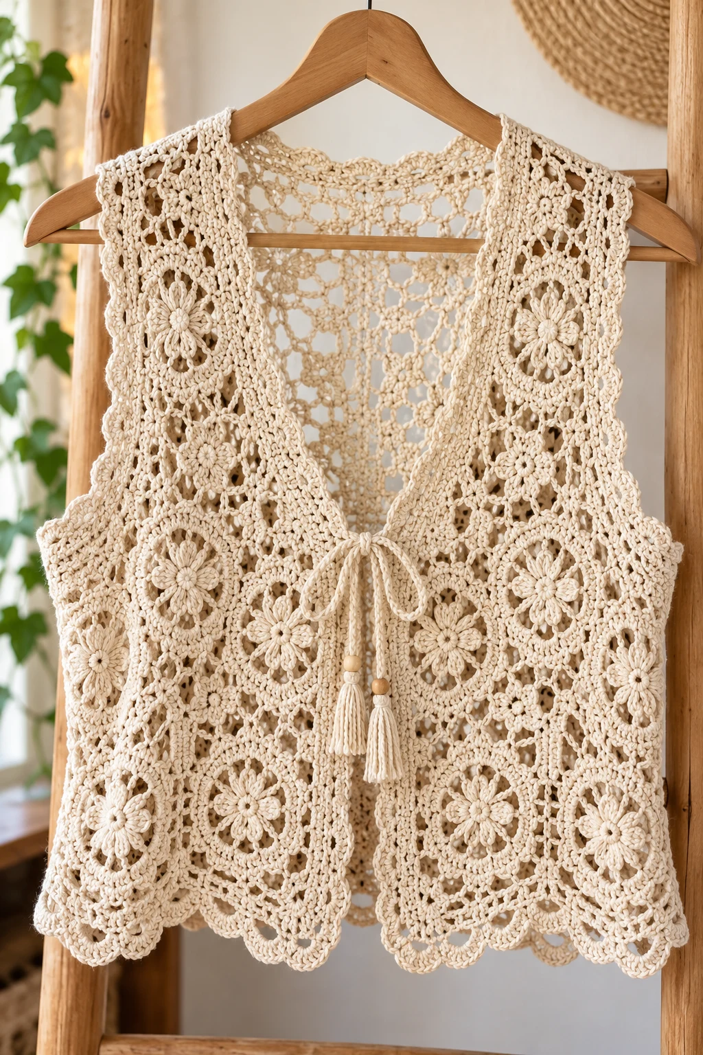 Openwork Lace Crochet Vest — gilet crochet style outfit