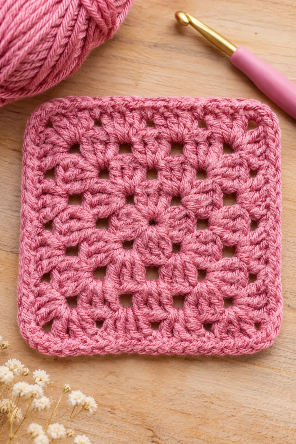 The Elegant Solid Granny Square — granny square crochet pattern beginner