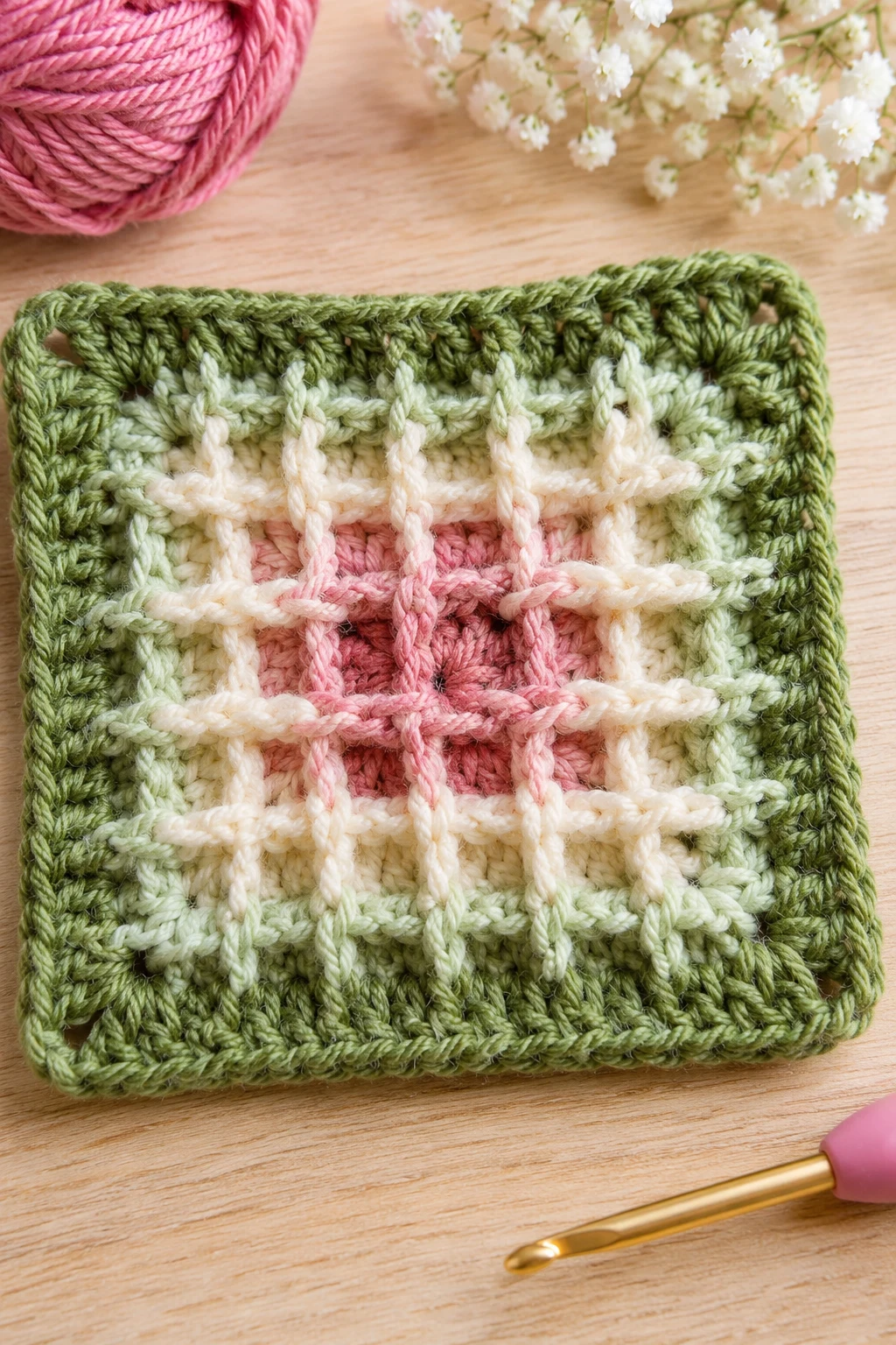 The Textured Waffle Granny Square — granny square crochet pattern beginner
