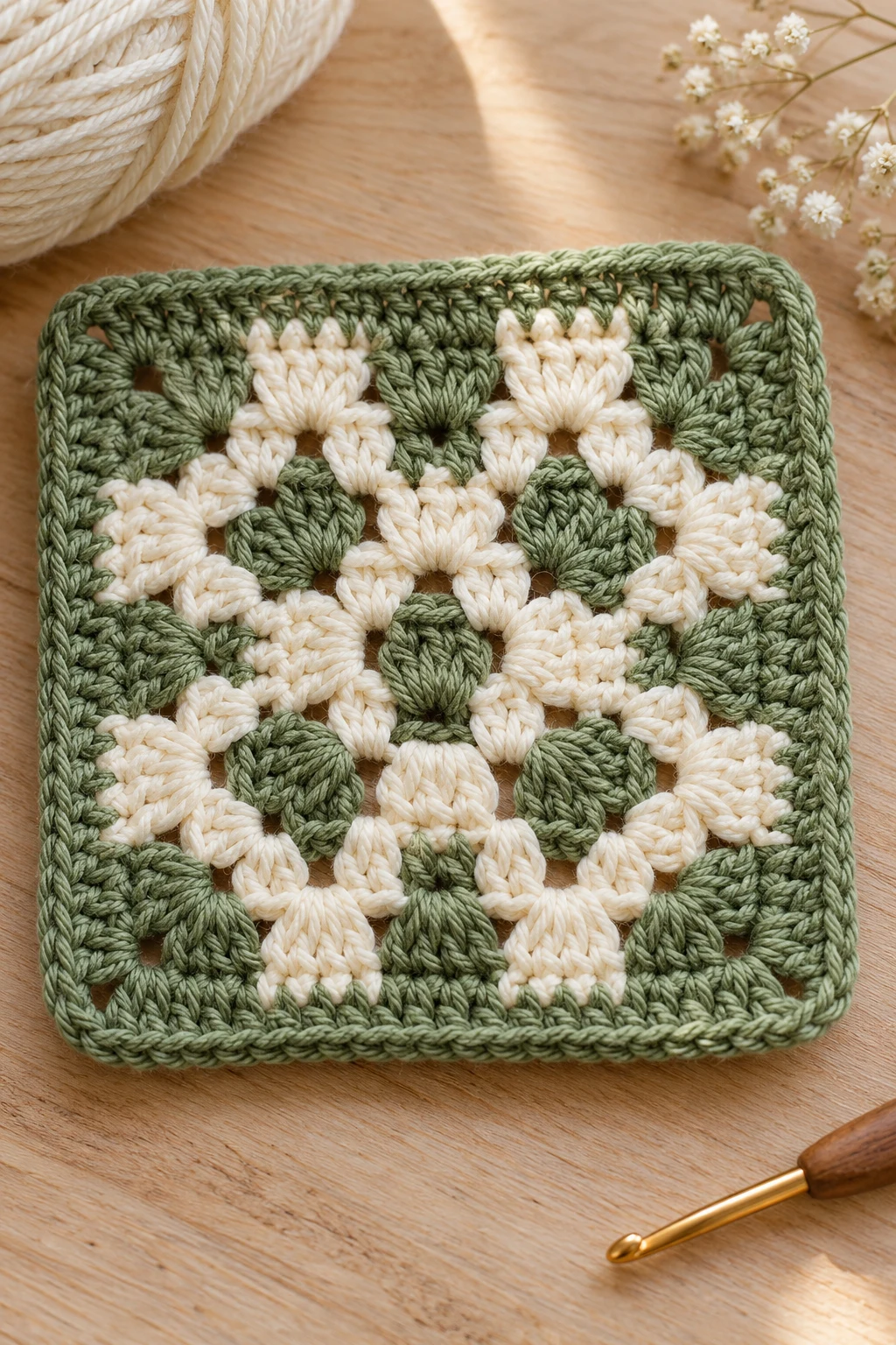 The Retro Checkerboard Granny Square — granny square crochet pattern diagram