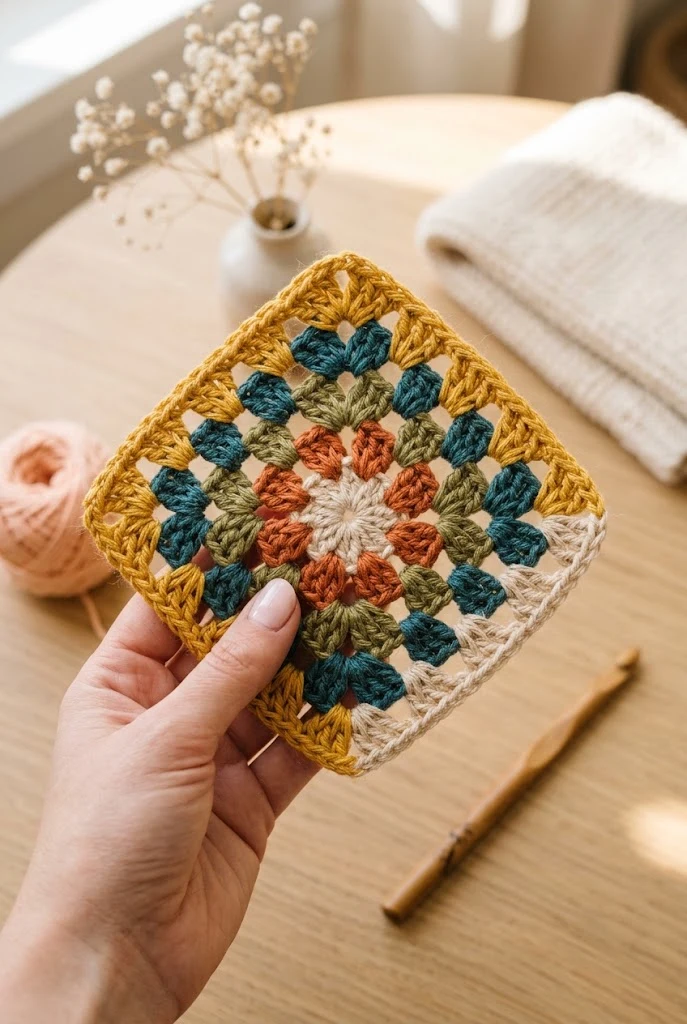 Classic 3-Double Crochet Motif — granny square crochet pattern