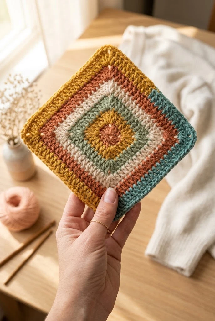 Mitered Corner Square — granny square crochet pattern