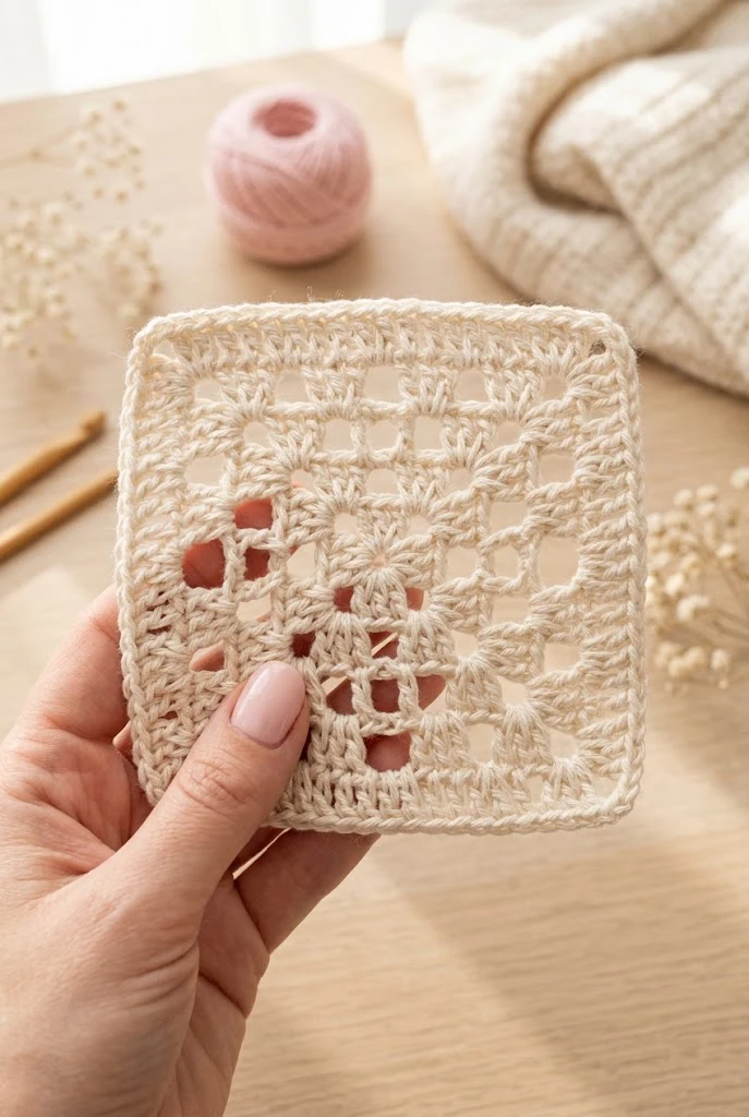Lattice Openwork Square — granny square crochet pattern