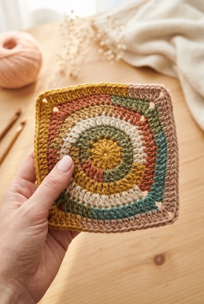 Continuous Spiral Motif — granny square crochet pattern