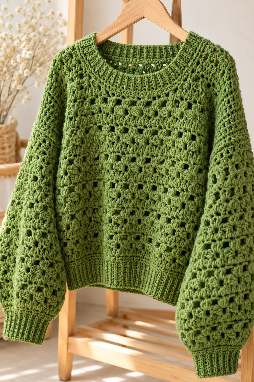 Gorgeous Green Crochet Sweater With Yarn Ideas You'll Want to Make This Season — green crochet sweater with yarn style outfit