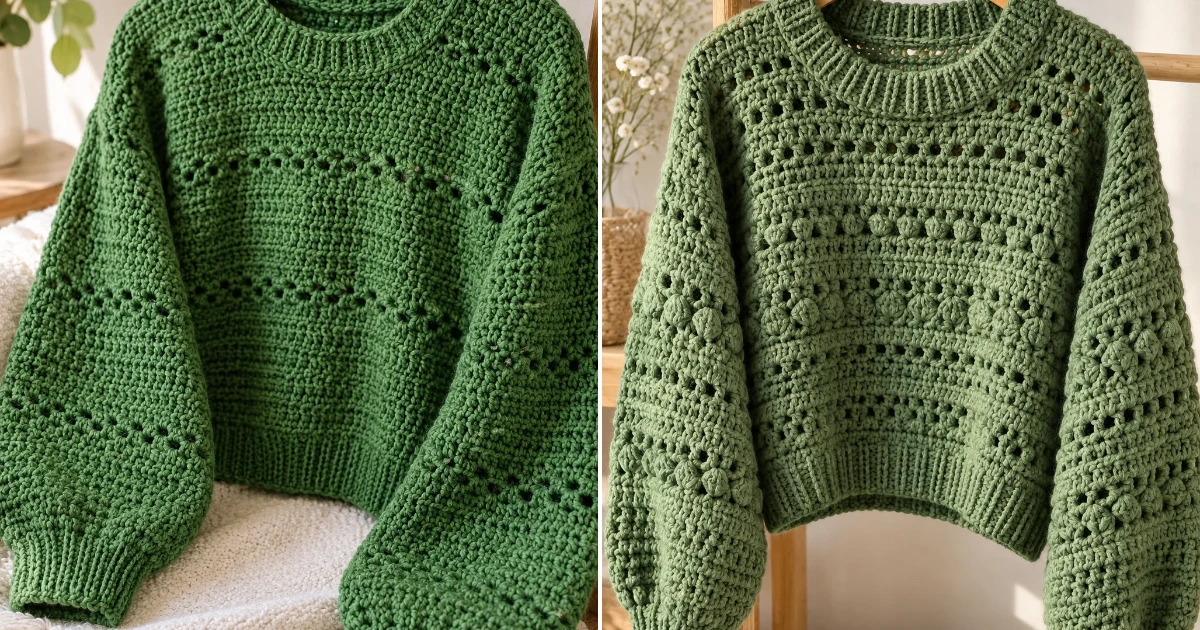 Green crochet sweater with yarn: 15 Ultimate DIY Ideas green crochet sweater with yarn