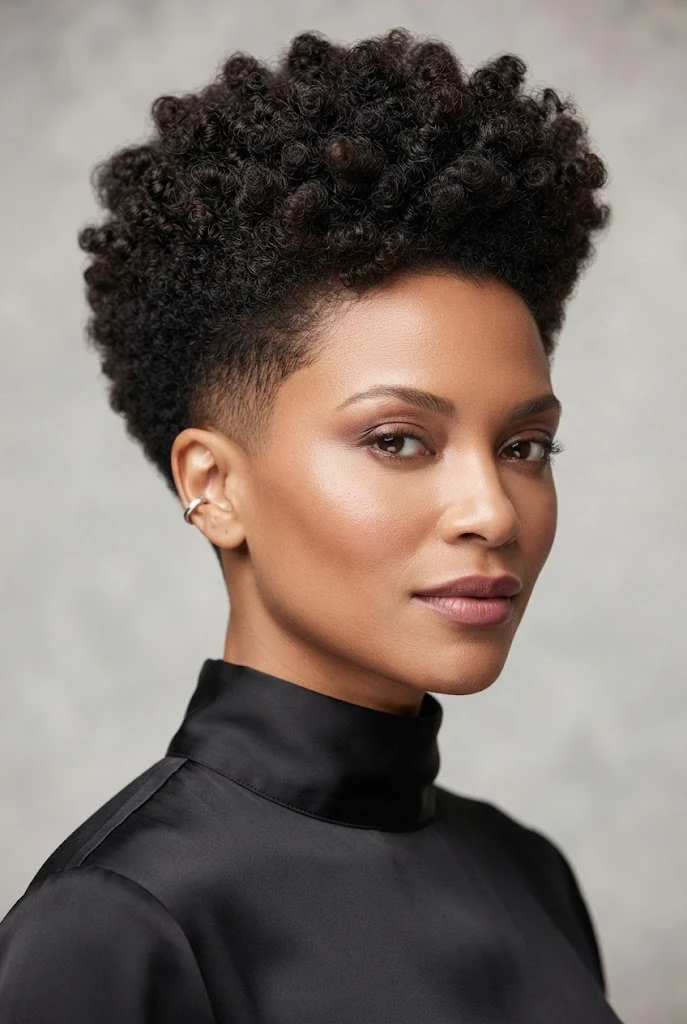 The Sculpted Tapered Afro Fade — hairstyles for short 4C Afro hair style outfit