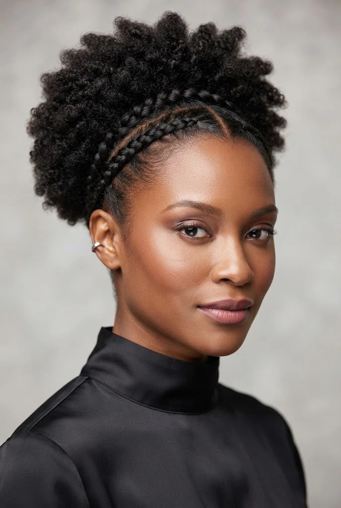 The Half-Up Mini Crown Braids — hairstyles for short 4C Afro hair style outfit