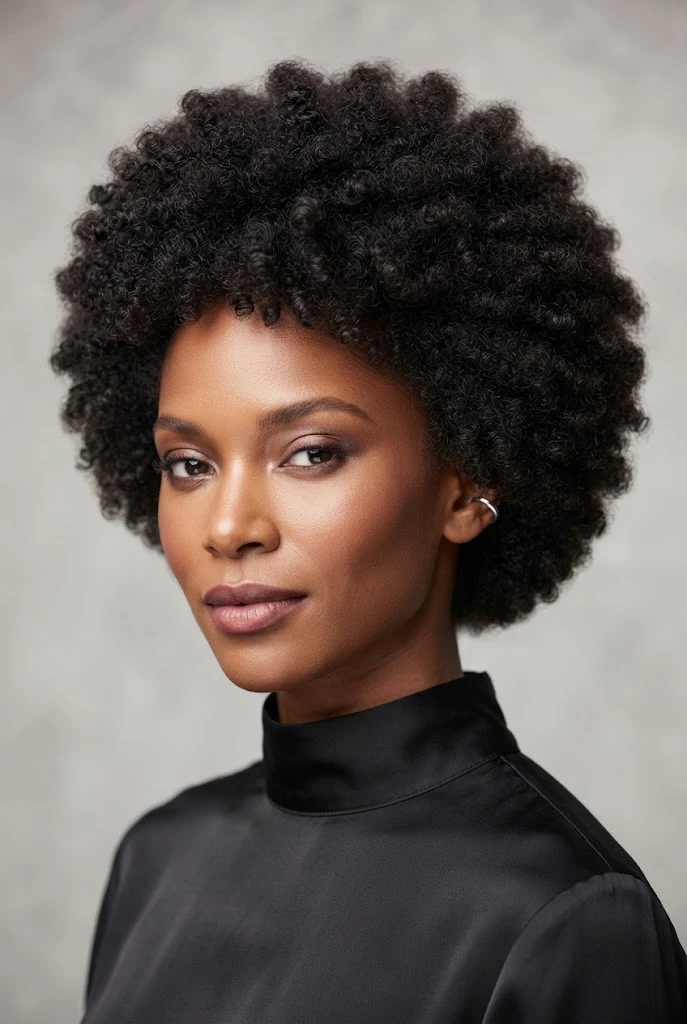 The Teased TWA Afro Pop — hairstyles for short 4C Afro hair style outfit