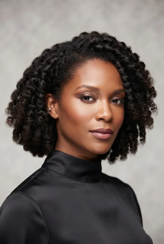 The Chunky Coil-Out Bob — hairstyles for short 4C Afro hair style outfit