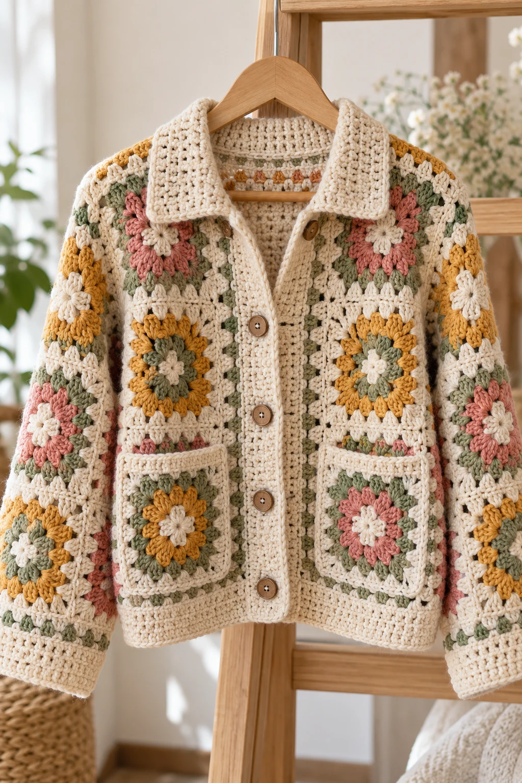 Hand Crochet Jacket-Style Sweater — hand crochet sweater