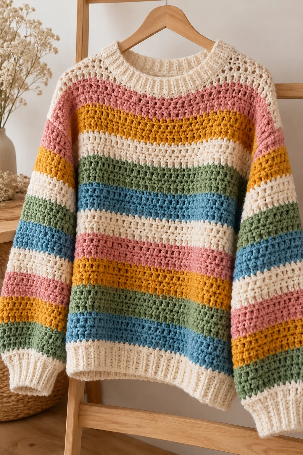 Striped Hand Crochet Jumper — hand crochet sweater