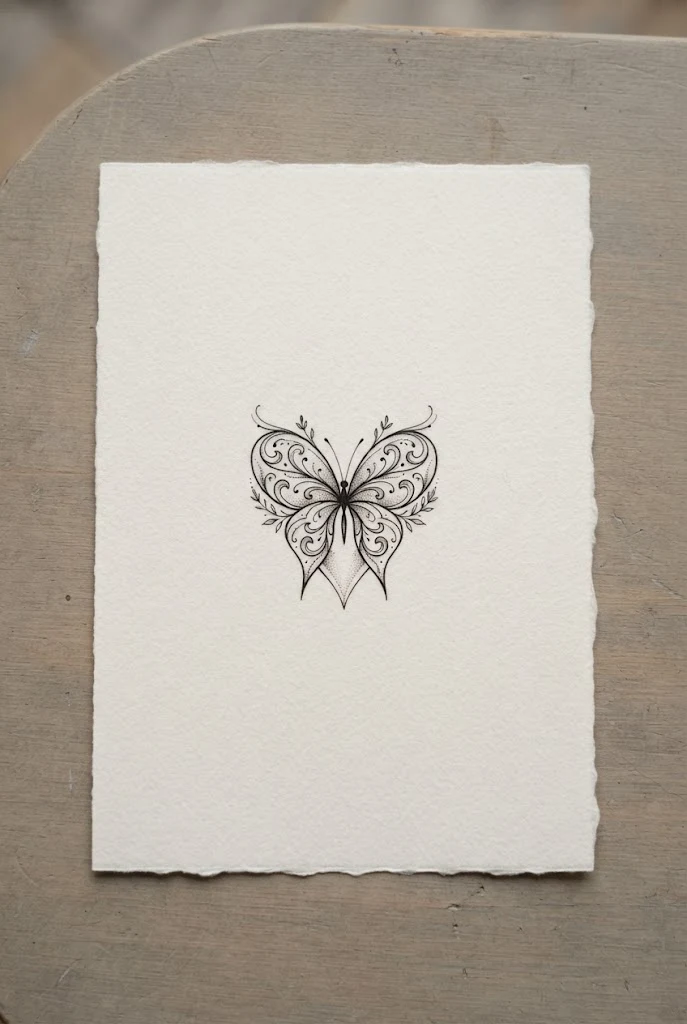 Dainty Micro-Inky Heart Charm — heart butterfly tattoo style outfit