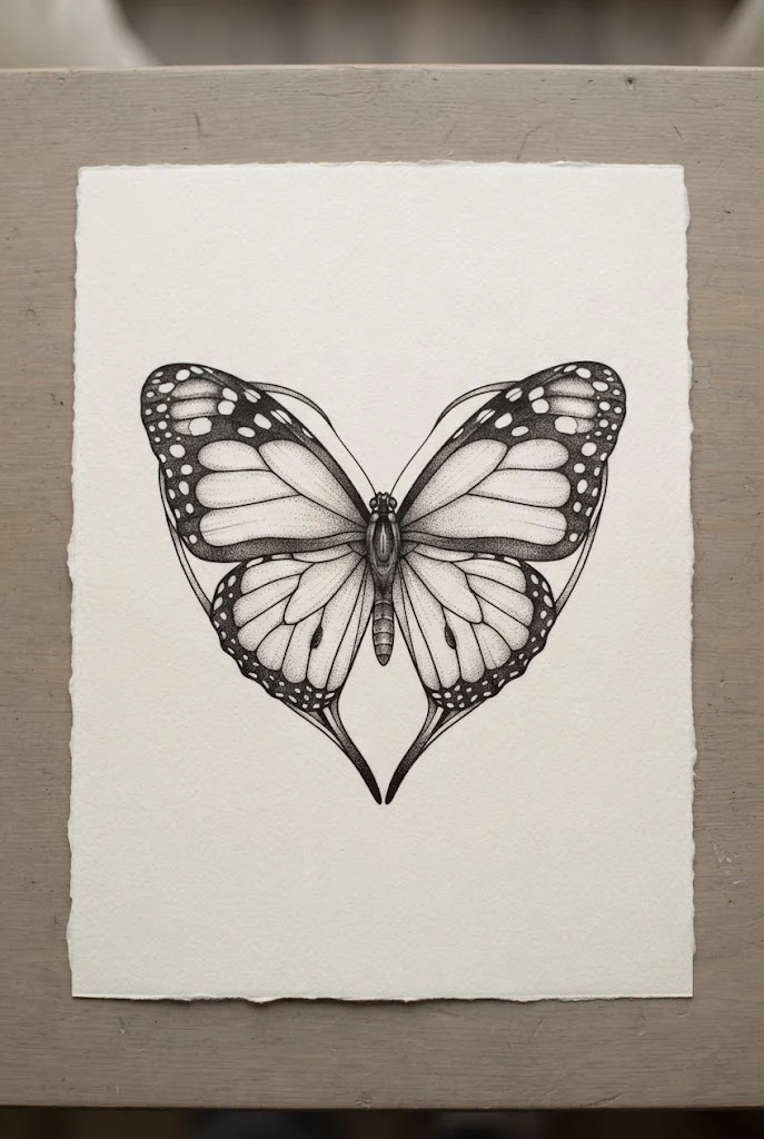 Realistic Monarch Heart Wings — heart butterfly tattoo style outfit
