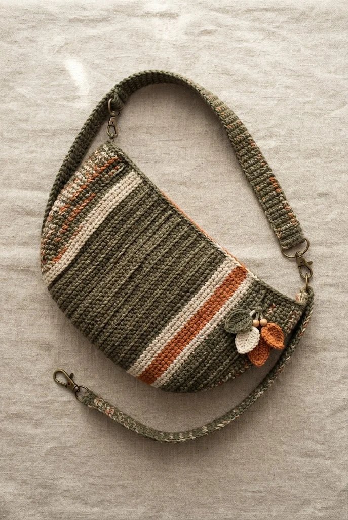 Sporty Striped Athleisure Sling — heart tote bag crochet