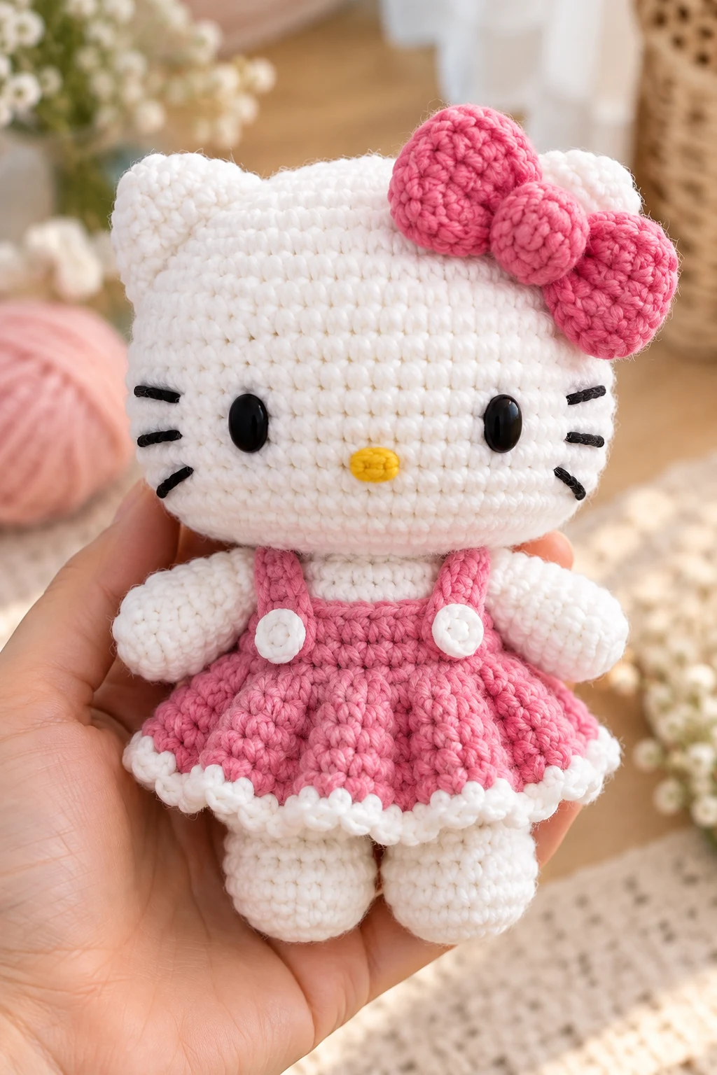 Classic Hello Kitty Crochet Amigurumi — hello kitty crochet style outfit
