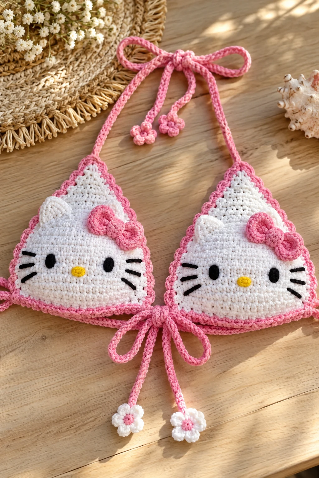 Hello Kitty Crochet swimwear Top — hello kitty crochet style outfit