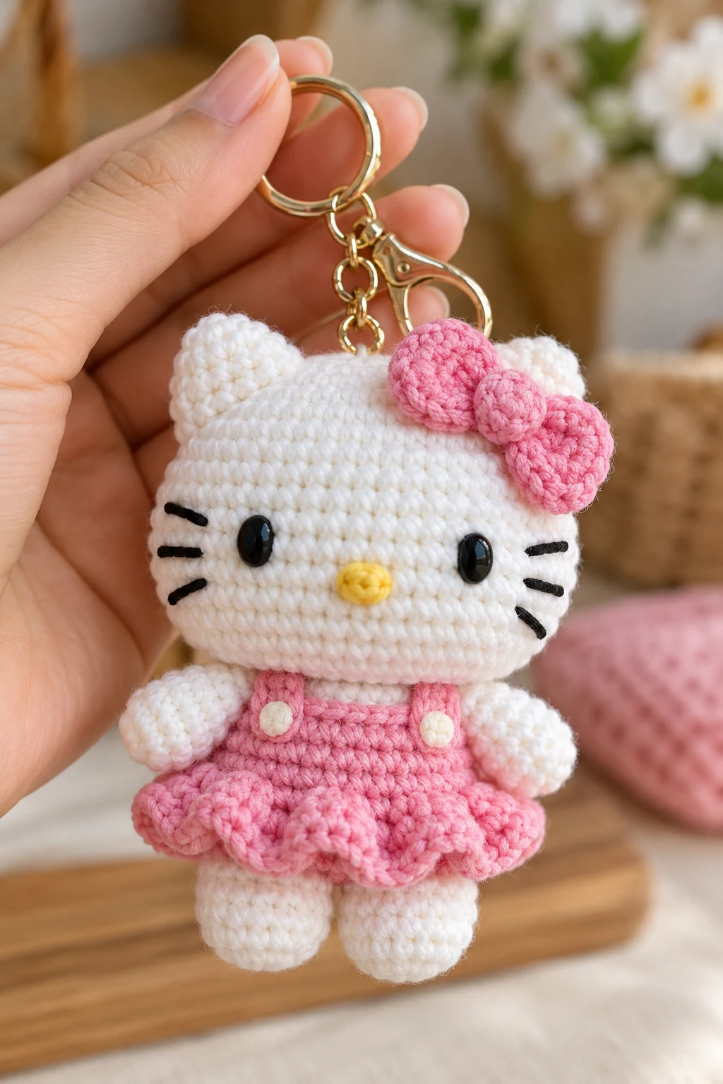 Hello Kitty Crochet Keychain — hello kitty crochet style outfit