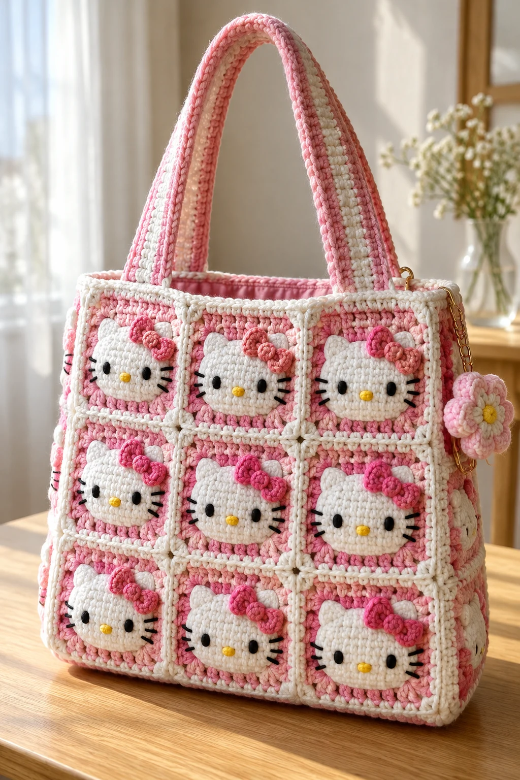 Hello Kitty Crochet Granny Square Bag — hello kitty crochet style outfit