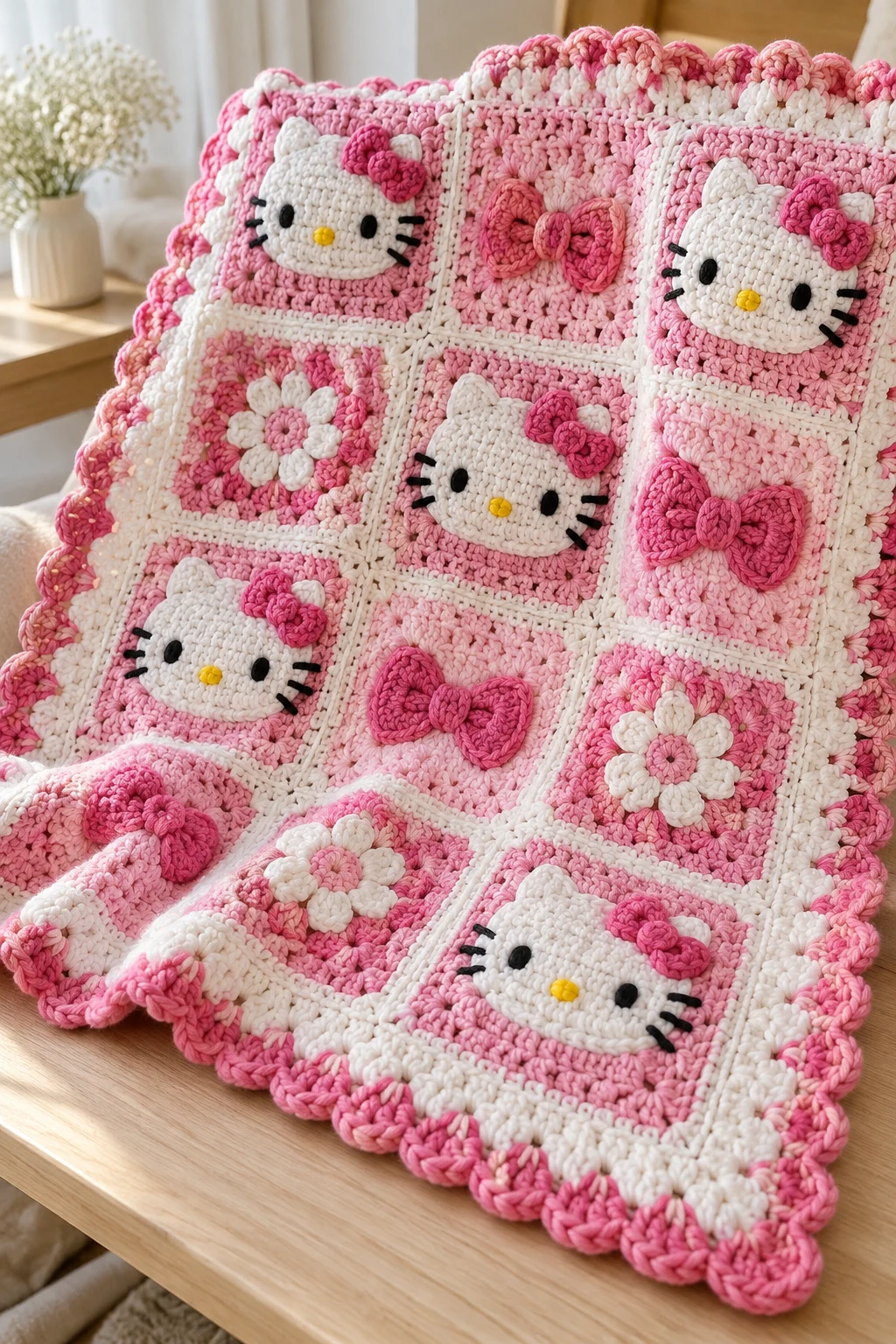 Hello Kitty Crochet Baby Blanket — hello kitty crochet style outfit