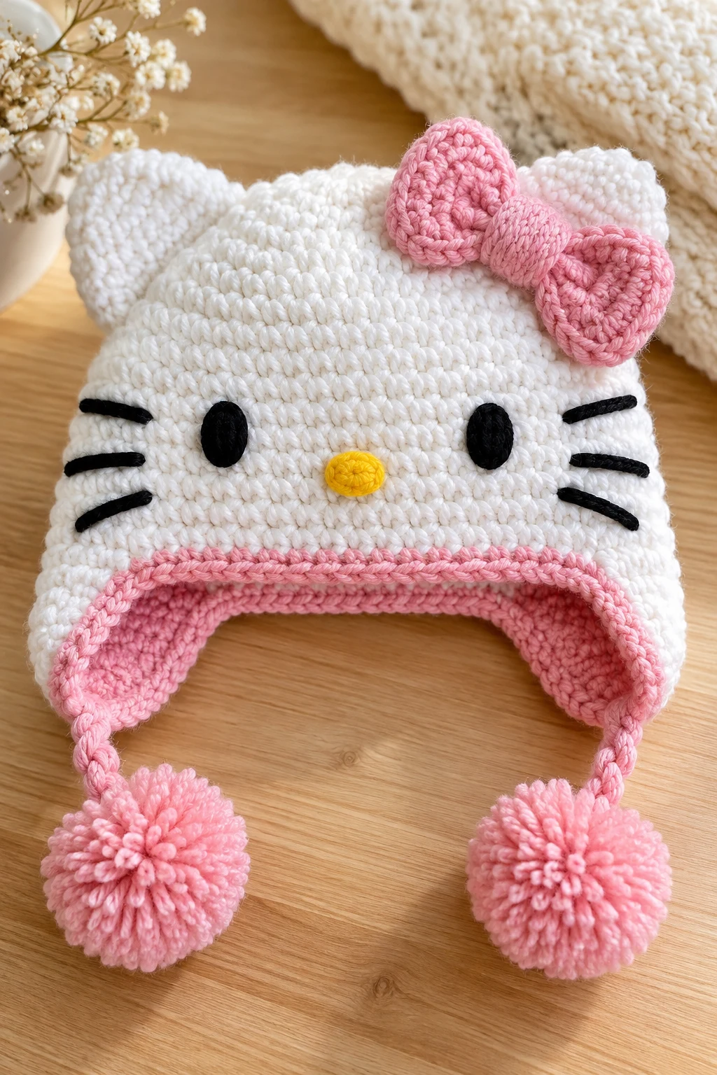 Hello Kitty Crochet Hat — hello kitty crochet style outfit