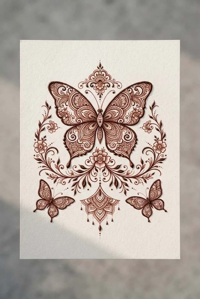 Ribcage Symmetry — henna tattoo designs butterfly style outfit
