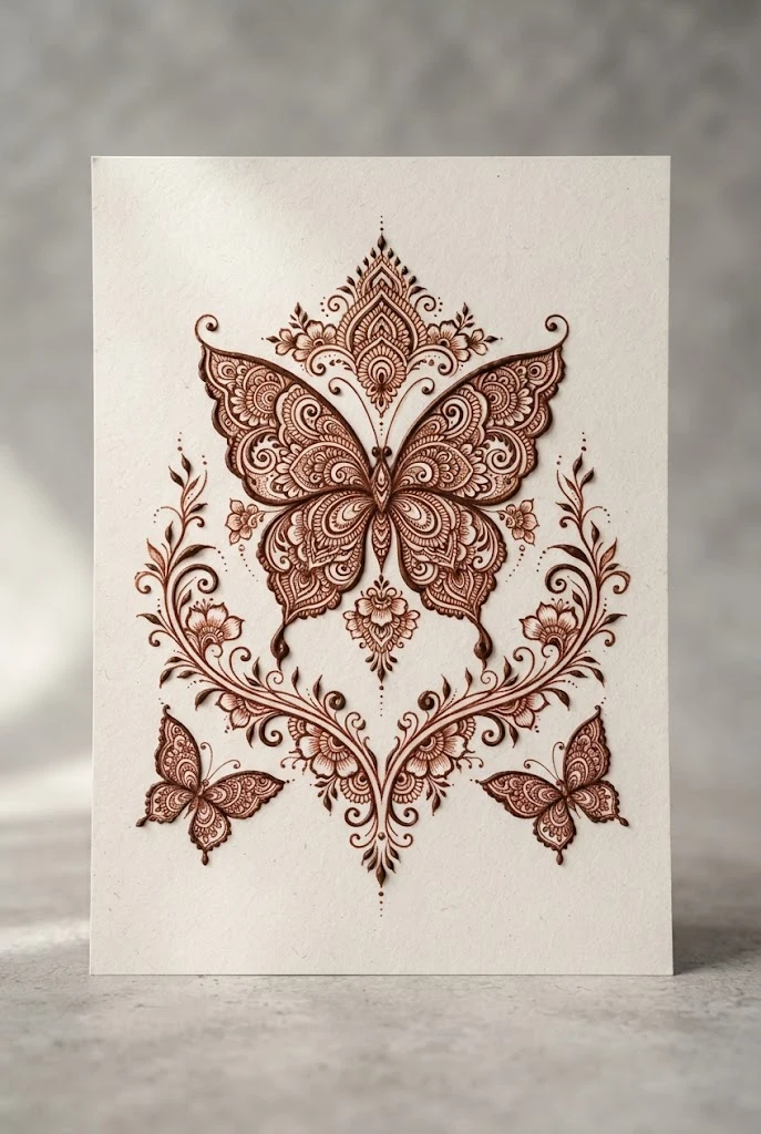 Lower Back Arch Statement — henna tattoo designs butterfly style outfit