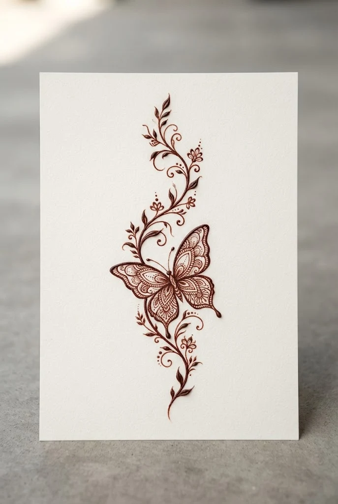 Ankle Vine and Wing Wrap — henna tattoo designs butterfly style outfit