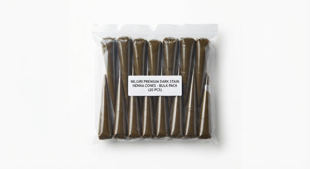 Nilgiri Premium Dark Stain Henna Cones Bulk Pack