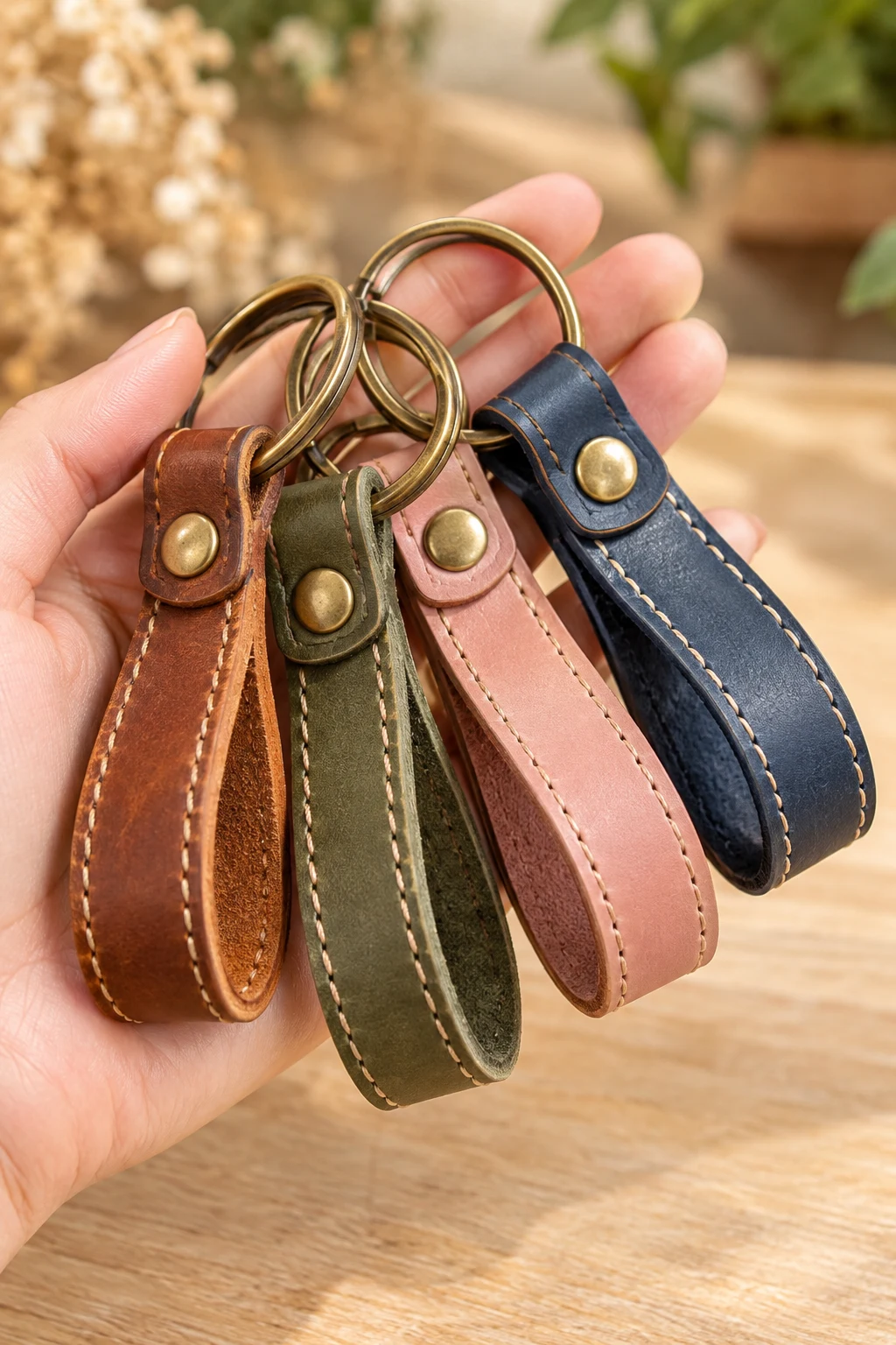 Leather Loop Keychains — homemade keychains diy how to make style outfit