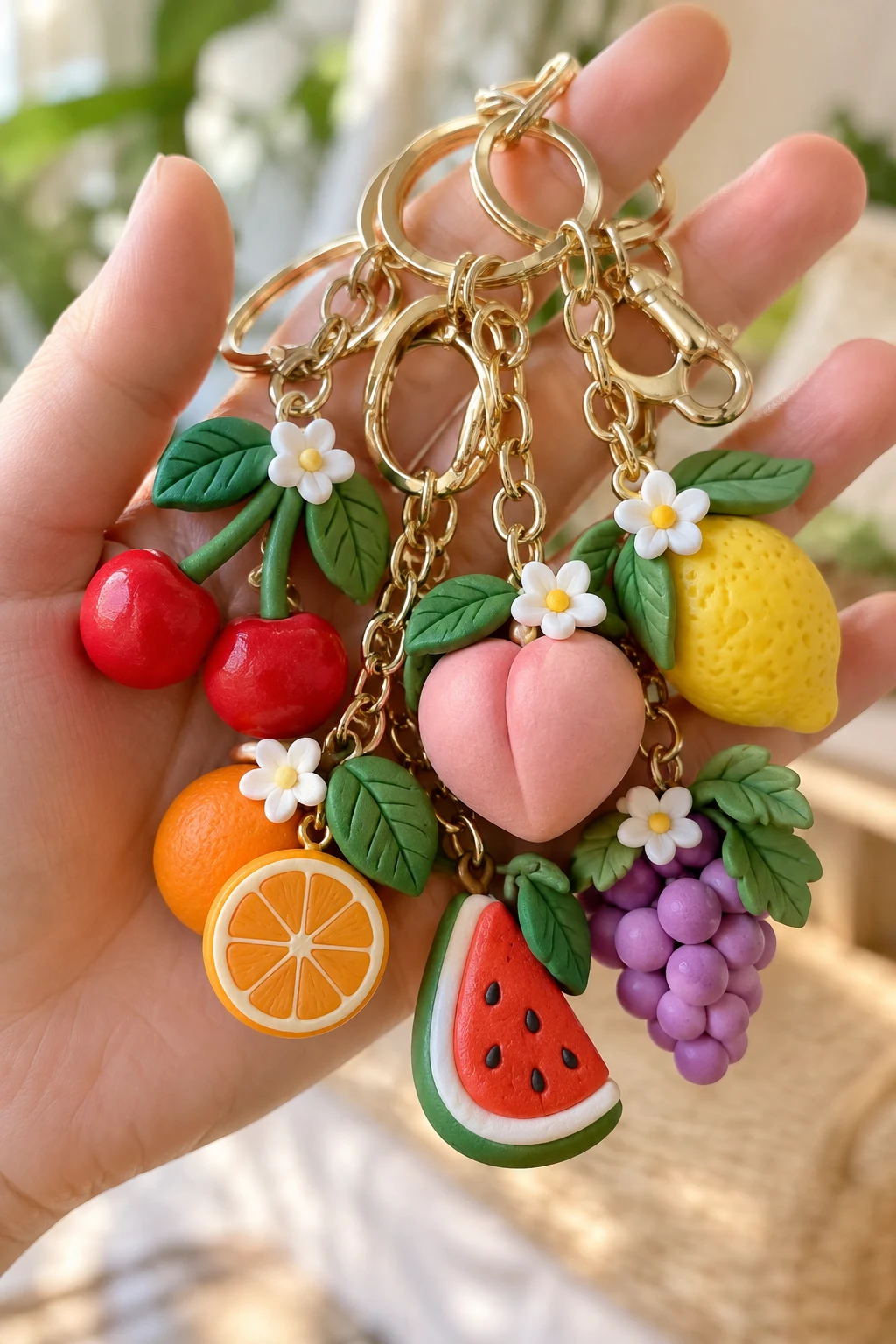 Polymer Clay Fruit Keychains — homemade keychains diy how to make style outfit