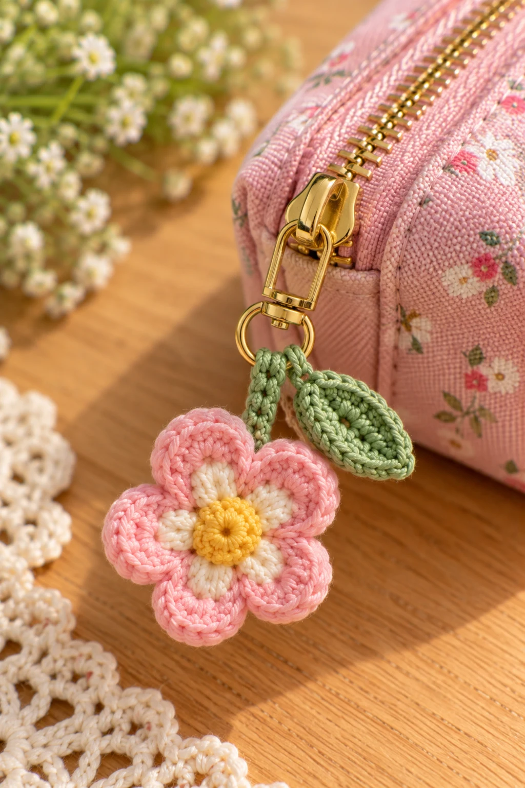 Layered Flower With Three Petal Levels — how to crochet a flower charm style outfit