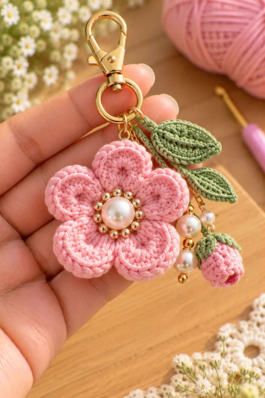 Granny Square Flower Charm — how to crochet a flower charm style outfit