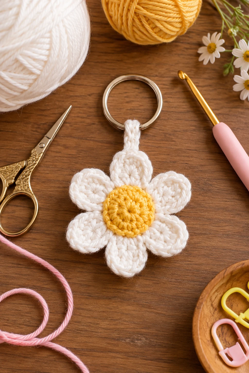 how to crochet a flower keychain — Outfit 1 — how to crochet a flower keychain style outfit