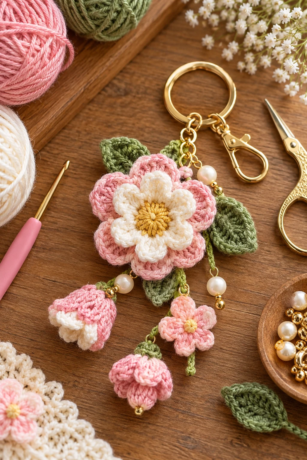 how to crochet a flower keychain — Outfit 11 — how to crochet a flower keychain style outfit