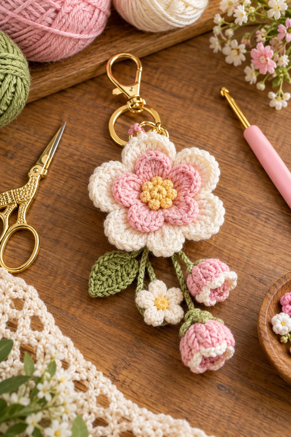 how to crochet a flower keychain — Outfit 15 — how to crochet a flower keychain style outfit