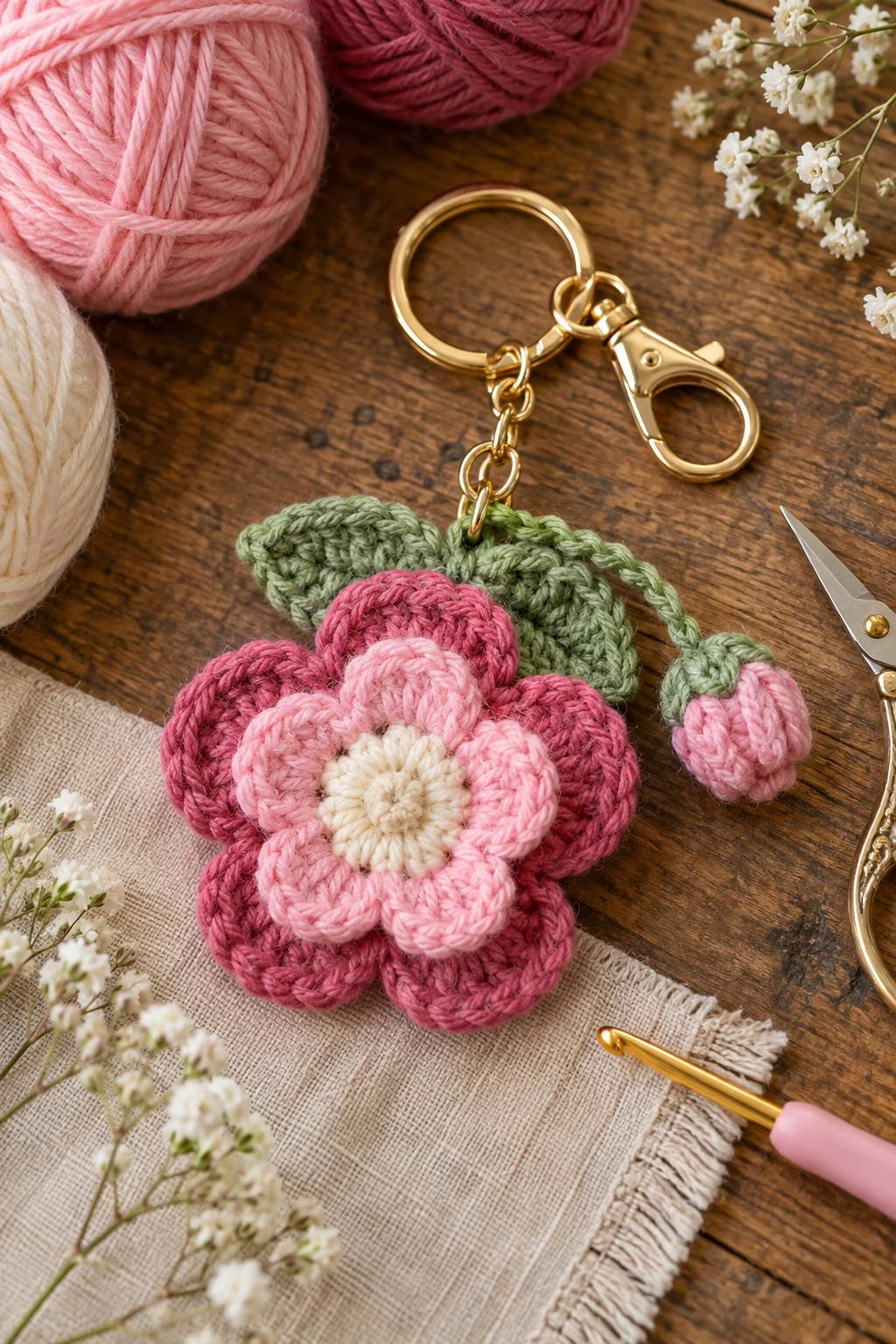 how to crochet a flower keychain — Outfit 2 — how to crochet a flower keychain style outfit