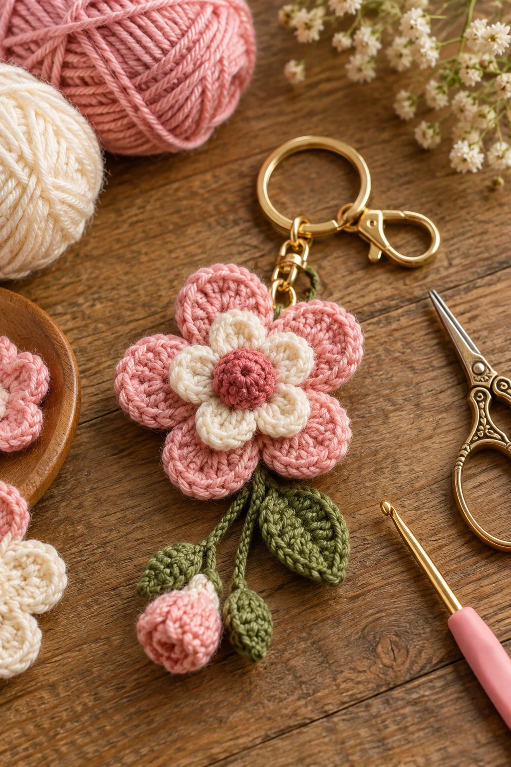 how to crochet a flower keychain — Outfit 3 — how to crochet a flower keychain style outfit