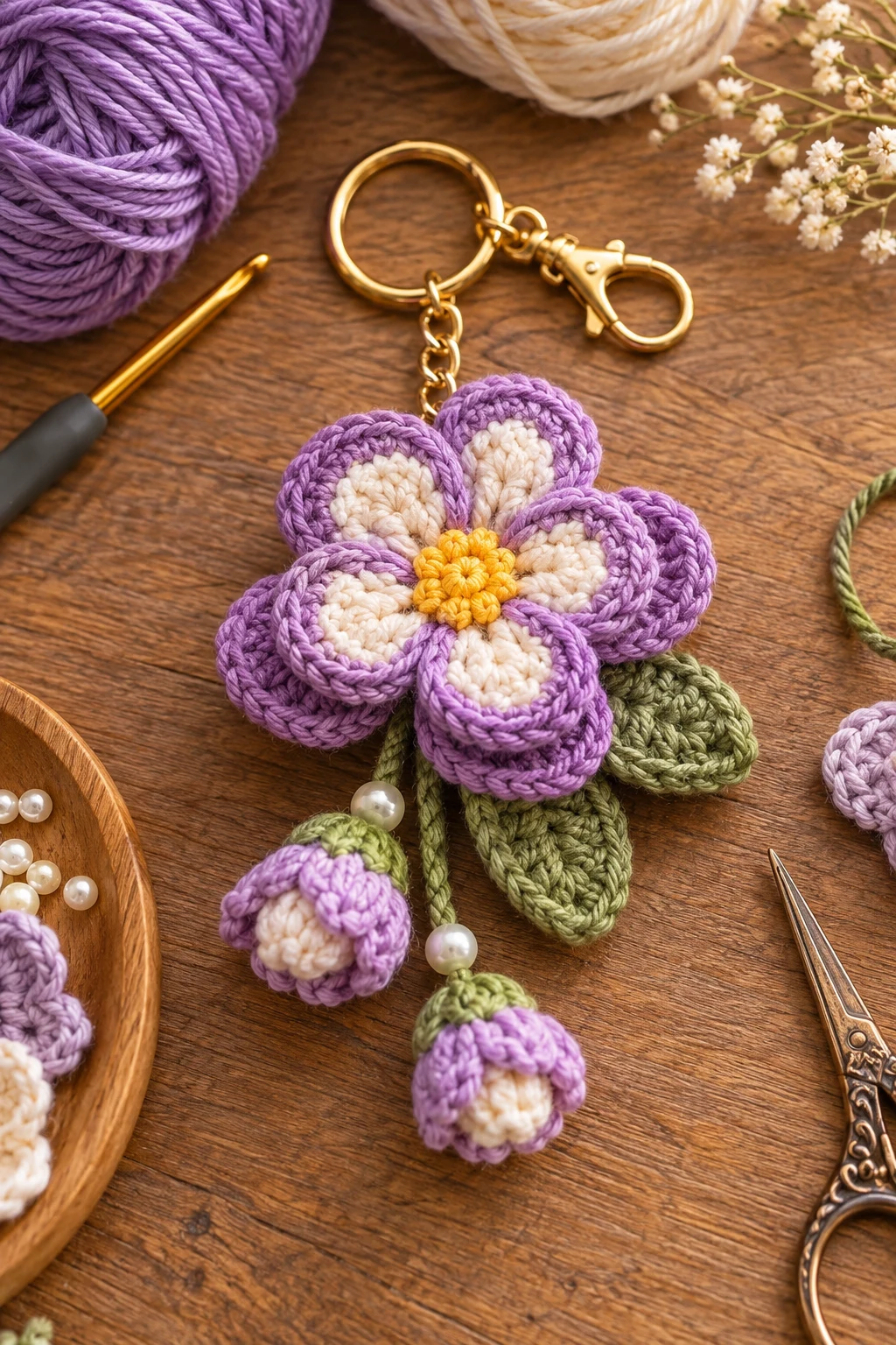 how to crochet a flower keychain — Outfit 6 — how to crochet a flower keychain style outfit