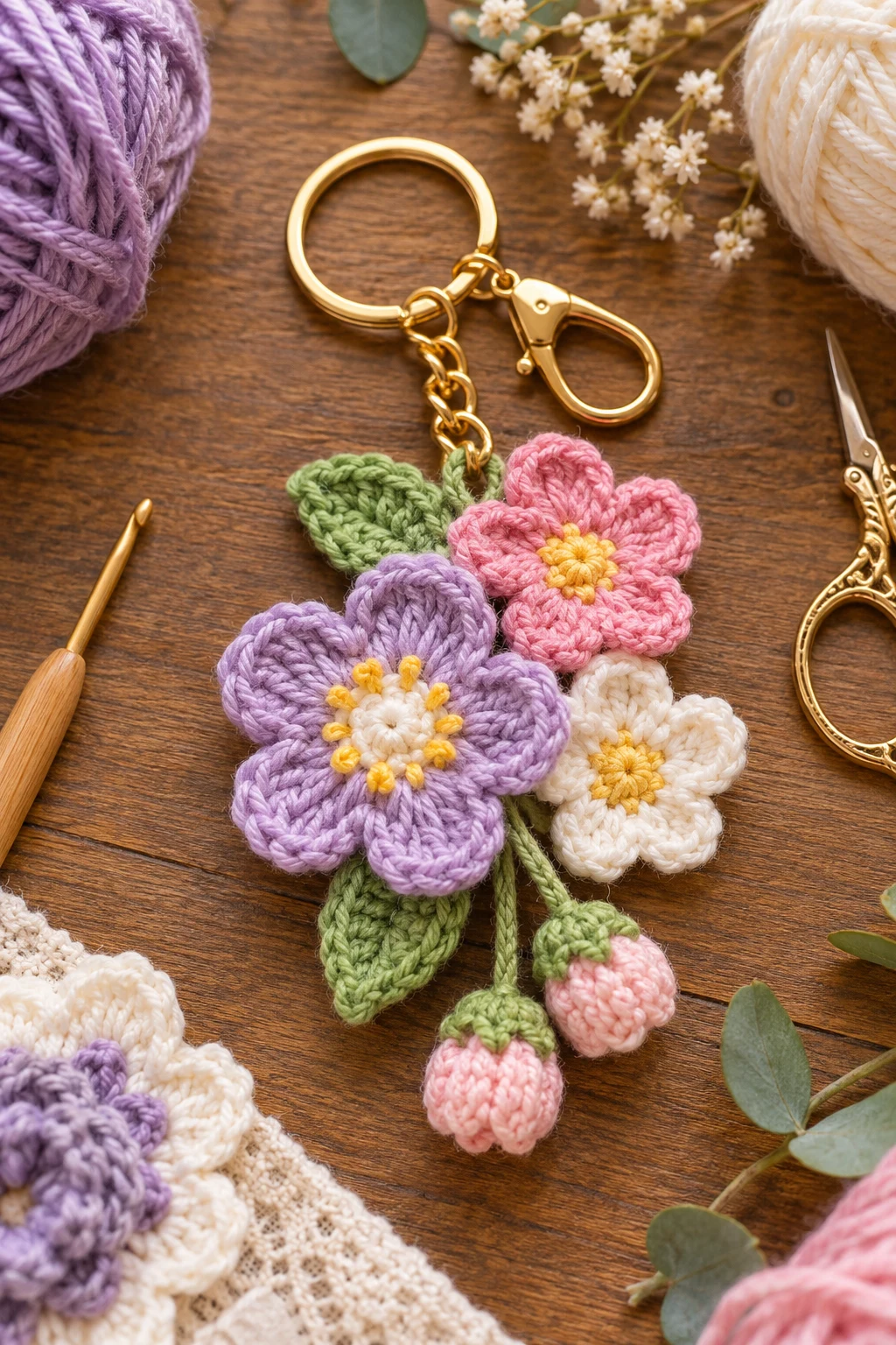 how to crochet a flower keychain — Outfit 8 — how to crochet a flower keychain style outfit