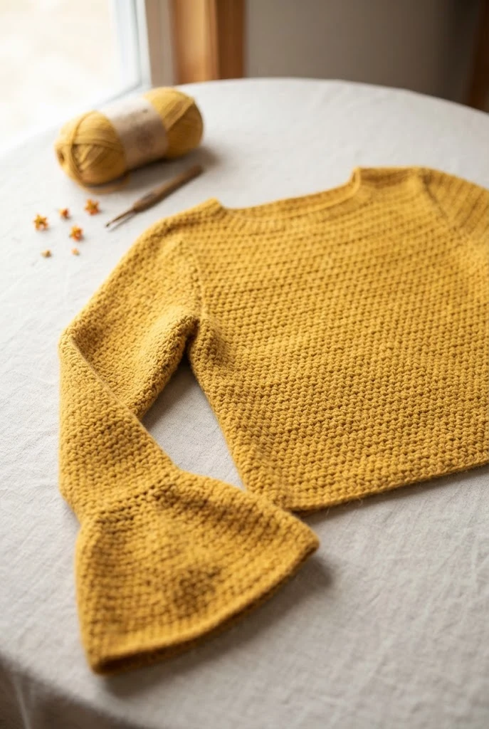 The Saffron Bell-Sleeve Beauty — how to crochet a style outfit