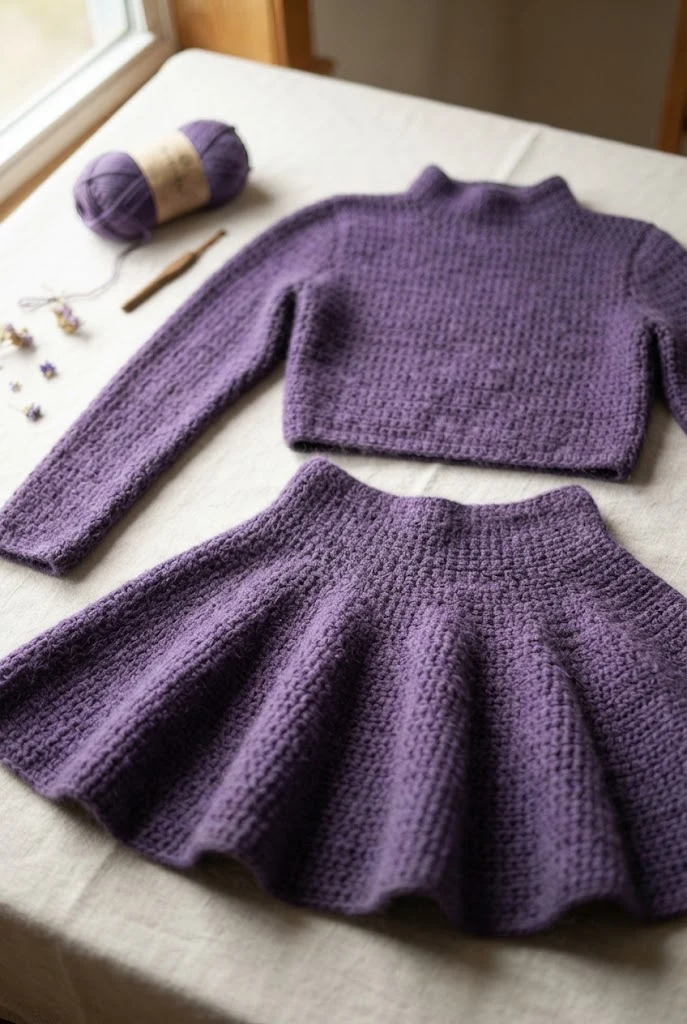 The Ultra-Violet Skater Skirt Set — how to crochet a style outfit