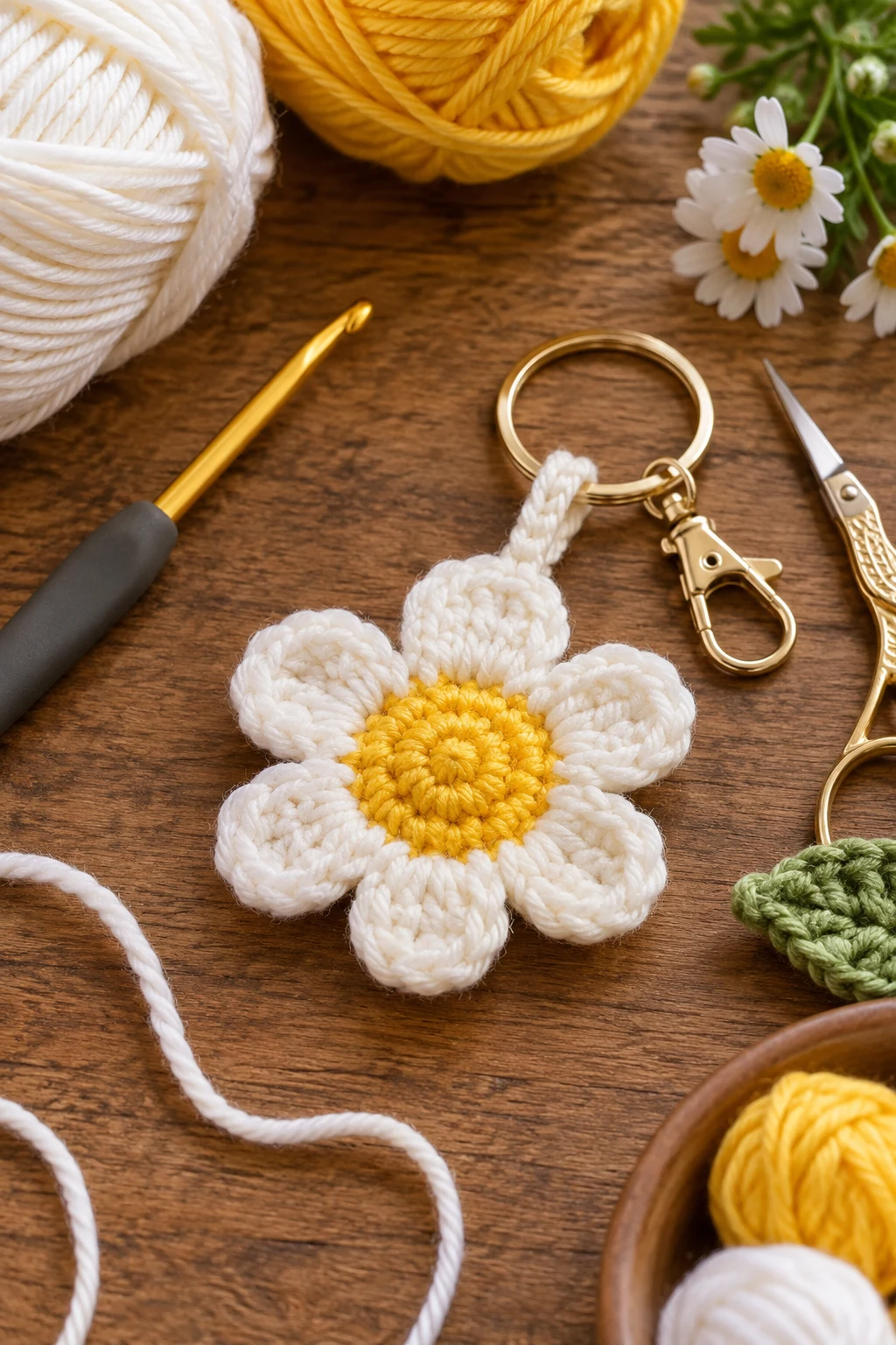 how to crochet flower keychain — Outfit 1 — how to crochet flower keychain style outfit