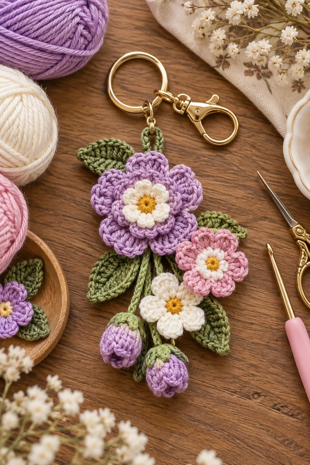 how to crochet flower keychain — Outfit 11 — how to crochet flower keychain style outfit