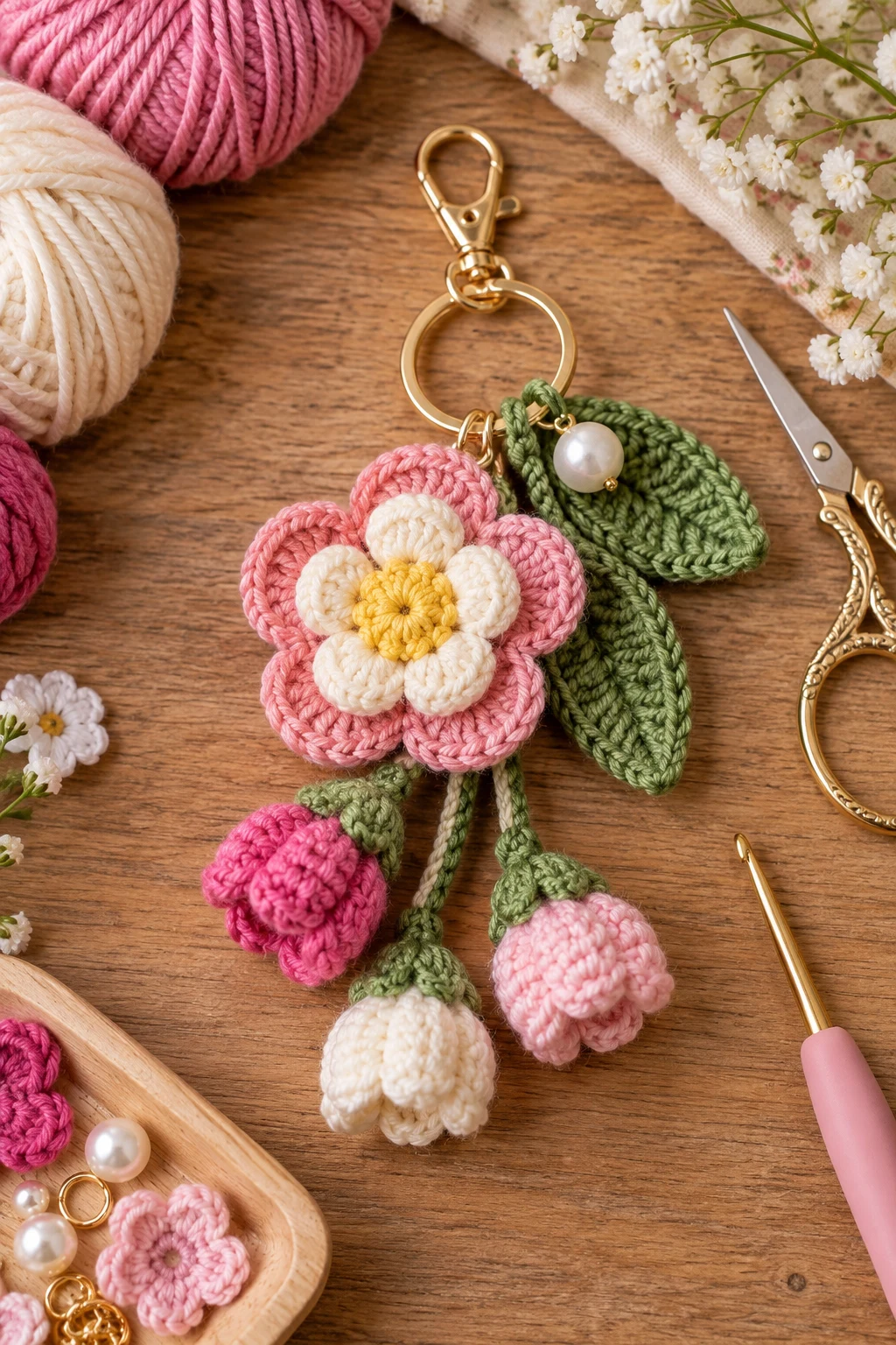 how to crochet flower keychain — Outfit 12 — how to crochet flower keychain style outfit