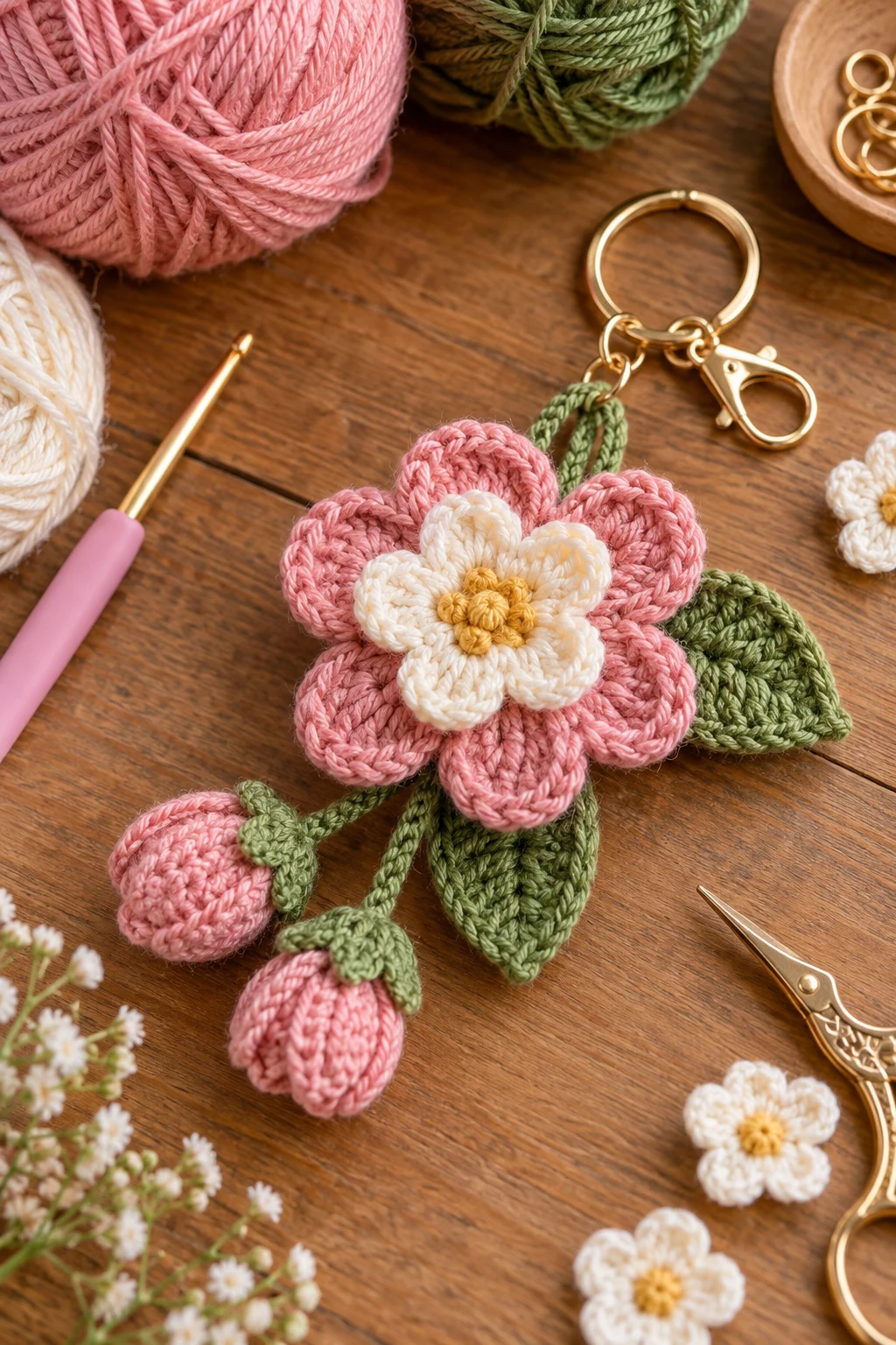 how to crochet flower keychain — Outfit 3 — how to crochet flower keychain style outfit