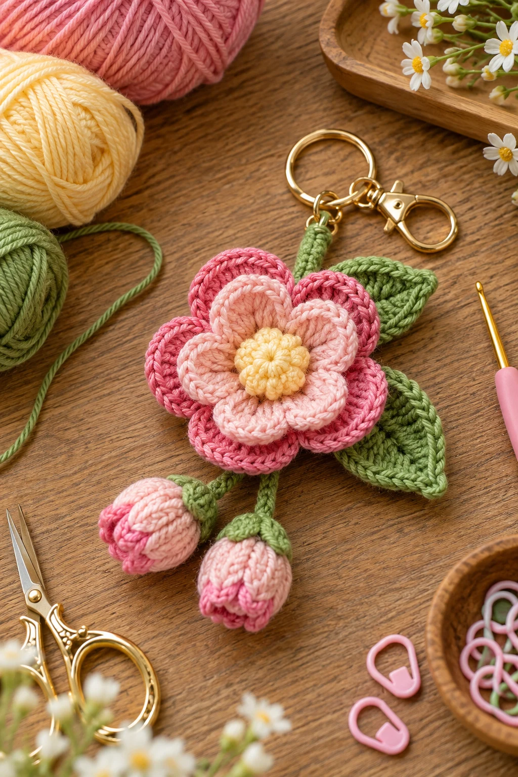 how to crochet flower keychain — Outfit 5 — how to crochet flower keychain style outfit