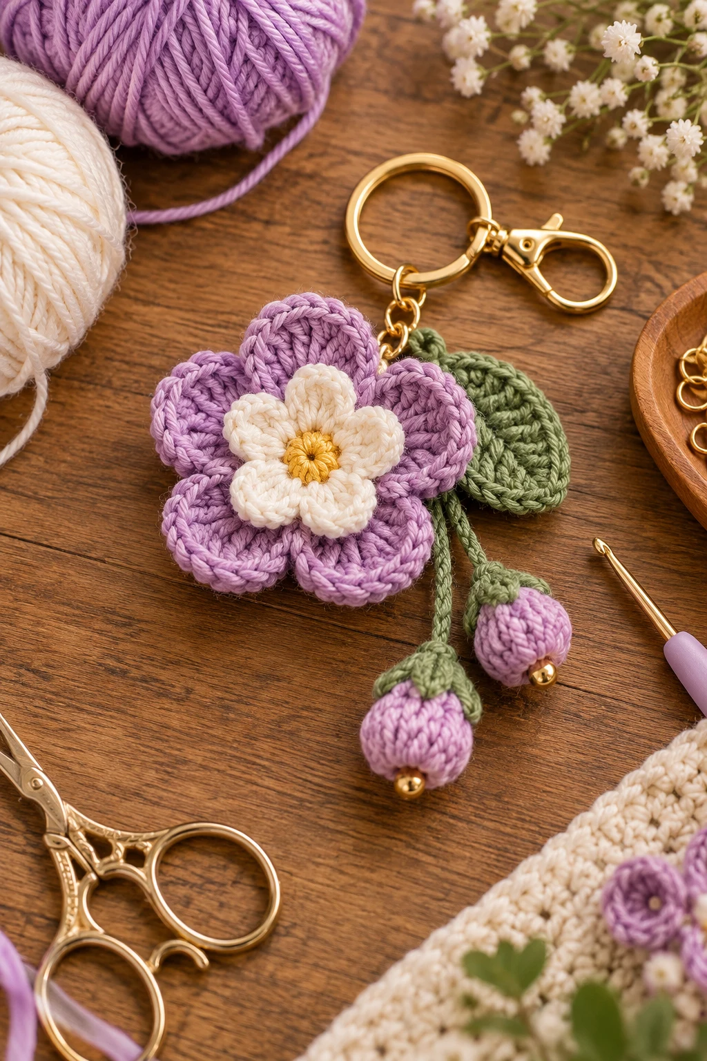 how to crochet flower keychain — Outfit 6 — how to crochet flower keychain style outfit