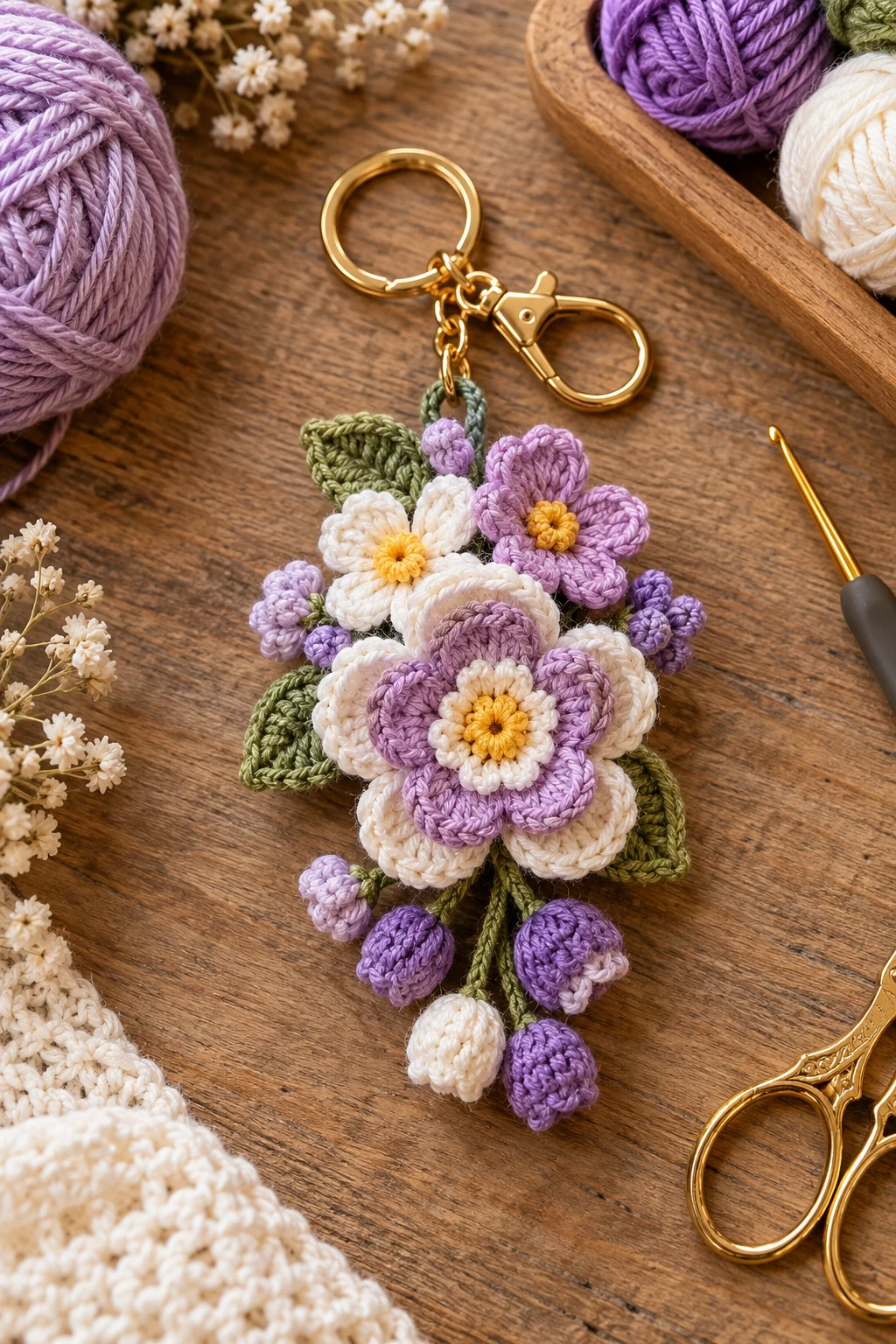 how to crochet flower keychain — Outfit 9 — how to crochet flower keychain style outfit