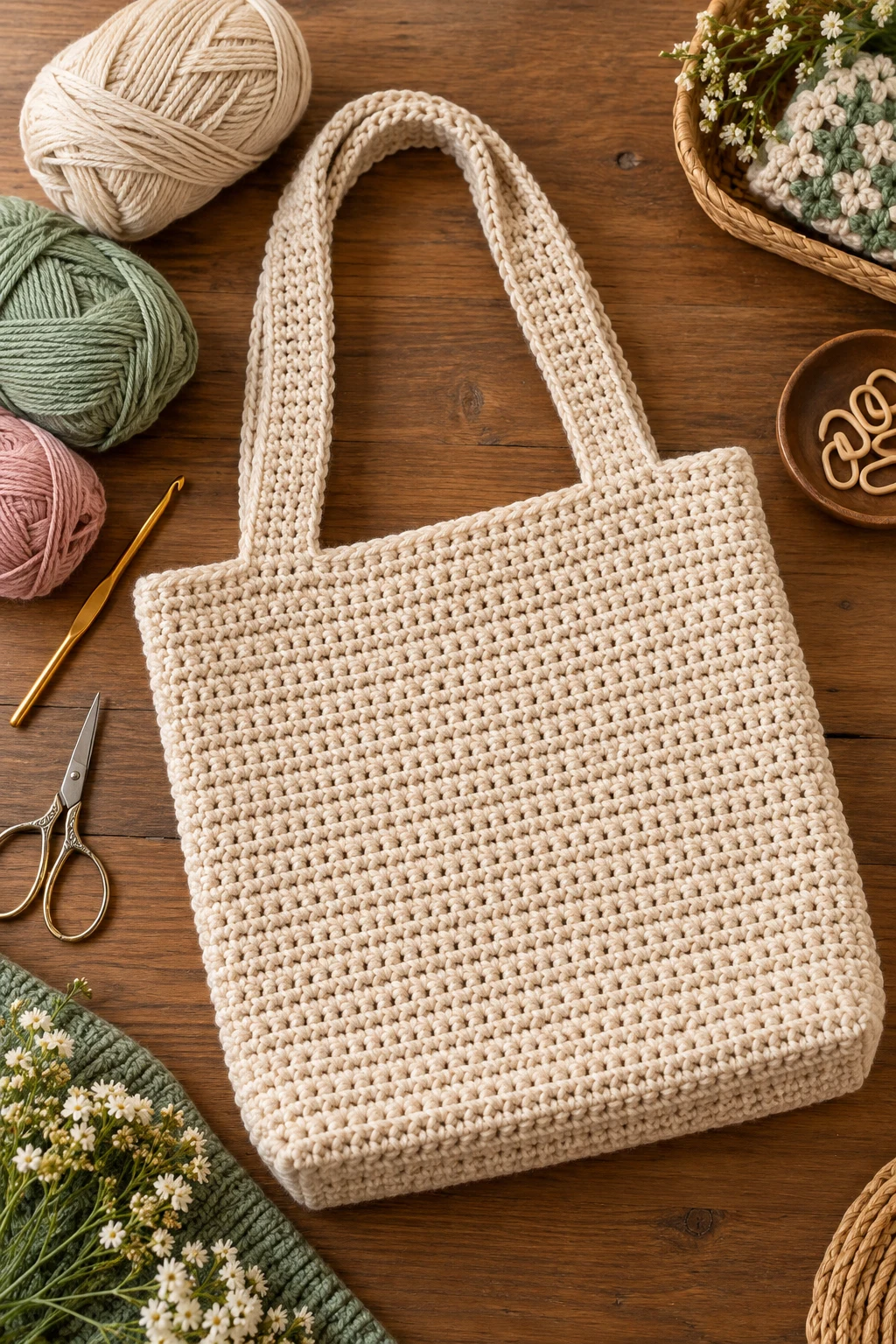 Start With a Simple Rectangle — how to make a crochet bag style outfit